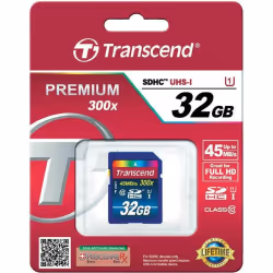 Transcend 32GB SDHC Class 10 UHS-I, 32 Go, SDHC, Classe 10, NAND, 90 Mo/s, Class 1 (U1)