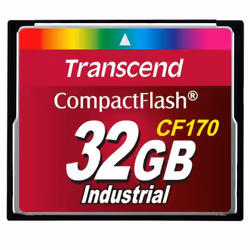 Transcend CF170, 32 Go, CompactFlash, MLC, 90 Mo/s, 60 Mo/s, Résistant à la chaleur, Résistant aux chocs