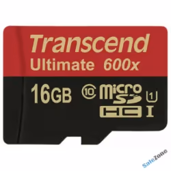 Transcend 16GB microSDHC Class 10 UHS-I (Ultimate), 16 Go, MicroSDHC, Classe 10, MLC, 90 Mo/s, Noir, Rouge