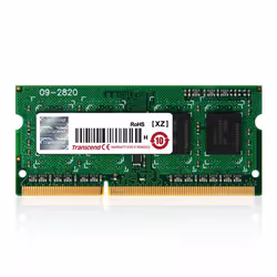Transcend 4GB, 1600MHz, SO-DIMM, 4 Go, 1 x 4 Go, DDR3, 1600 MHz, 204-pin SO-DIMM, Vert