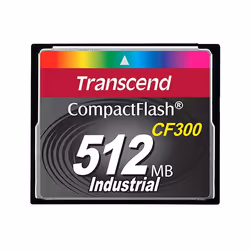 Transcend TS512MCF300, 0,5 Go, CompactFlash, SLC, 57 Mo/s, 38 Mo/s