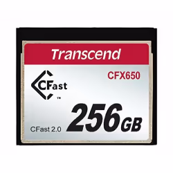 Transcend CFX650, 256 Go, CFast 2.0, MLC, 510 Mo/s, 370 Mo/s, Noir