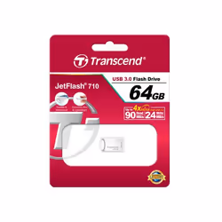 Transcend JetFlash 710S 64GB, 64 Go, USB Type-A, 3.2 Gen 1 (3.1 Gen 1), Sans capuchon, 3,3 g, Argent