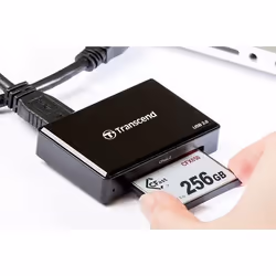 Transcend CFast 2.0 USB3.0 lecteur de carte mémoire USB 3.2 Gen 1 (3.1 Gen 1) Noir
