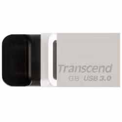 Transcend JetFlash 880 OTG 32GB lecteur USB flash 32 Go USB Type-A / Micro-USB 3.2 Gen 1 (3.1 Gen 1) Noir, Argent