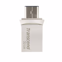 Transcend JetFlash 890 32GB, 32 Go, USB Type-A / USB Type-C, 3.2 Gen 1 (3.1 Gen 1), Casquette, 3 g, Noir, Argent