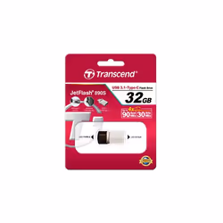 Transcend JetFlash 890 32GB lecteur USB flash 32 Go USB Type-A / USB Type-C 3.2 Gen 1 (3.1 Gen 1) Noir, Argent