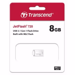 Transcend JetFlash elite 720, 8 Go, USB Type-A, 3.2 Gen 1 (3.1 Gen 1), Sans capuchon, 3,3 g, Argent