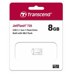 Transcend JetFlash elite 720 lecteur USB flash 8 Go USB Type-A 3.2 Gen 1 (3.1 Gen 1) Argent