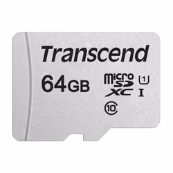 Transcend 300S, 64 Go, MicroSDXC, Classe 10, NAND, 95 Mo/s, 25 Mo/s