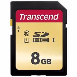 Transcend 8GB, UHS-I, SD, 8 Go, SDHC, Classe 10, MLC, 95 Mo/s, 20 Mo/s