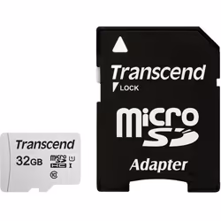 Transcend microSDHC 300S 32GB, 32 Go, MicroSDHC, Classe 10, NAND, 95 Mo/s, 25 Mo/s