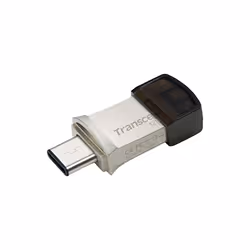 Transcend JetFlash 890, 128 Go, USB Type-A / USB Type-C, 3.2 Gen 1 (3.1 Gen 1), Casquette, 3 g, Noir, Argent