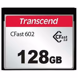 Transcend TS128GCFX602, 128 Go, CFast 2.0, 500 Mo/s, 350 Mo/s, Noir
