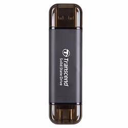 Transcend ESD310C, 256 Go, USB Type-A vers USB Type-C, USB 3.2 Gen 2x2, 1050 Mo/s, Noir