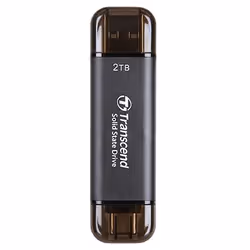 Transcend TS2TESD310C, 2 To, USB Type-A vers USB Type-C, 3.2 Gen 2 (3.1 Gen 2), 1050 Mo/s, Noir