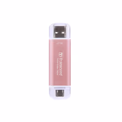 Transcend ESD310, 2 To, USB Type-A vers USB Type-C, 3.2 Gen 2 (3.1 Gen 2), 10 Gbit/s, Protection par mot de passe, Rose