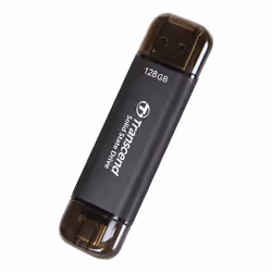 Transcend ESD310C, 128 Go, USB Type-A / USB Type-C, USB 3.2 Gen 2x2, 1050 Mo/s, 10 Gbit/s, Noir