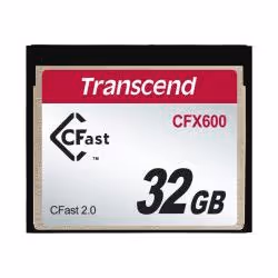 Transcend 32GB CFX600 CFast 2.0, 32 Go, SATA, MLC, 512 Mo/s, 160 Mo/s, Noir