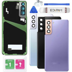 Vitre Arrière - Eonpam - Samsung Galaxy S21+ Plus 5G - Couleur Violet - Kit de Remplacement - Lentille de Caméra