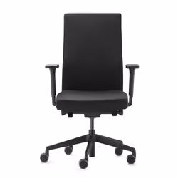 Trendoffice to-strike, Chaise avec assise rembourrée, Dossier rembourré, Noir, Noir, Tissu, Tissu