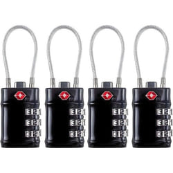 4PCS Cadenas Valise Cadenas à bagage  Cadenas TSA Valise Avion Serrures à Bagages à Combinaison 3 Chiffres Cadenas Voyage