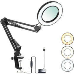 Lampe de table à clip loupe Tomshine 8x (petite taille)
