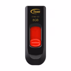 Team Group C145, 8 Go, USB Type-A, 3.2 Gen 1 (3.1 Gen 1), Slide, 10 g, Noir, Rouge