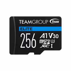 Team Group ELITE, 256 Go, MicroSDXC, UHS-I, 90 Mo/s, 45 Mo/s, Class 3 (U3)