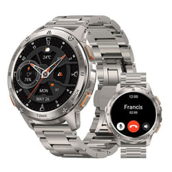 Montre Connectée homme SmartWatch Sport 5 ATM KOSPET T3 1.43 Tracker dActivit Android iOS Samsung Xiaomi Iphone Argent （2 Bandes）