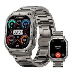 Montre Connectée homme SmartWatch Sport 5ATM 480mAh KOSPET M3 1.96 Tracker dActivit Android iOS Samsung iphone Argent 2 Bandes