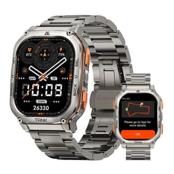 Montre Connectée homme SmartWatch Sport GPS 5ATM 480mAh KOSPET M3 Ultra Tracker dActivit Android iOS Samsung iphone Argent 2 Bande