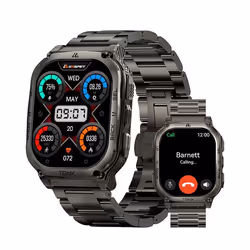 Montre Connectée homme SmartWatch Sport 5ATM 480mAh KOSPET M3 1.96 Tracker dActivit Android iOS Samsung iphone Noir 2 Bandes