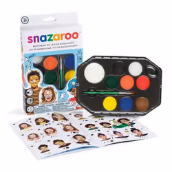 Snazaroo 1172006, Noir, Bleu, Vert, Châtain clair, Orange, Rouge, Blanc, Jaune, Dur, 2 ml, Adultes et enfants, 8 pièce(s), Ro ...
