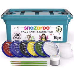 Snazaroo Mini Starter Kit, Noir, Bleu, Vert, Rouge, Blanc, Jaune, Dur, Adultes et enfants, CE, 6 pièce(s), Boîte en plastique