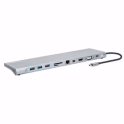 Manhattan 130578, Avec fil, USB 3.2 Gen 1 (3.1 Gen 1) Type-C, 100 W, 10,100,1000 Mbit/s, Aluminium, MicroSD (TransFlash), SD, ...