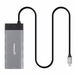 Manhattan 130714 station d'accueil Avec fil USB 3.2 Gen 2 (3.1 Gen 2) Type-C Gris