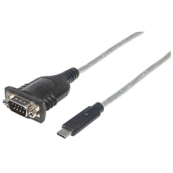Manhattan 151283 câble Série Noir, Argent 0,45 m USB-C Serial/COM/RS232/DB9