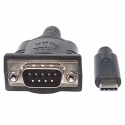 Manhattan 151283 câble Série Noir, Argent 0,45 m USB-C Serial/COM/RS232/DB9