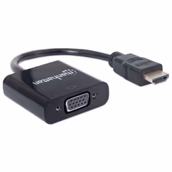 Manhattan 151436 câble vidéo et adaptateur 0,3 m HDMI Type A (Standard) VGA (D-Sub) Noir