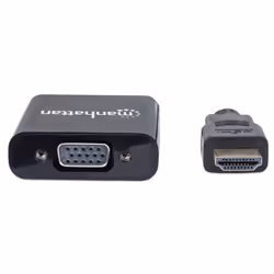 Manhattan 151436 câble vidéo et adaptateur 0,3 m HDMI Type A (Standard) VGA (D-Sub) Noir