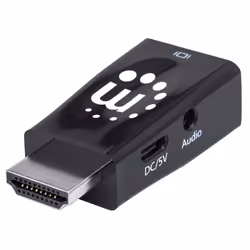 Manhattan 151542, HDMI, VGA, 3.5mm, Noir