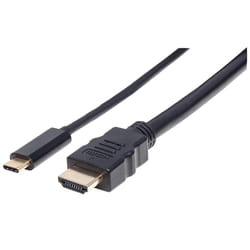 Manhattan 151764 câble vidéo et adaptateur 2 m USB Type-C HDMI Type A (Standard) Noir