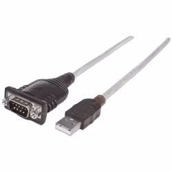 Manhattan 151801, Argent, 0,45 m, USB A, Serial/COM/RS232/DB9, Mâle, Mâle