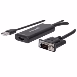 Manhattan 152426, 1 m, USB Type-A + VGA (D-Sub), HDMI, Mâle, Femelle, Droit