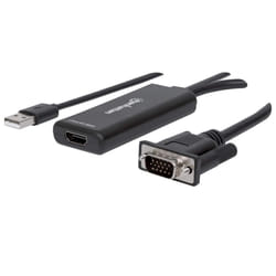 Manhattan 152426 câble vidéo et adaptateur 1 m USB Type-A + VGA (D-Sub) HDMI Noir