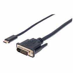 Manhattan 152457, 2 m, USB Type-C, DVI, Mâle, Mâle, Droit