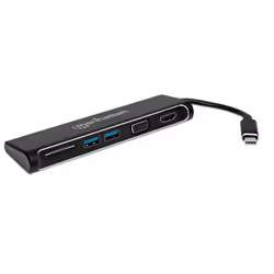 Manhattan 152631 station d'accueil Avec fil USB 3.2 Gen 1 (3.1 Gen 1) Type-C Noir