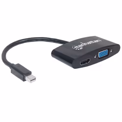 Manhattan 152709 câble vidéo et adaptateur 0,25 m Mini DisplayPort HDMI + VGA (D-Sub) Noir