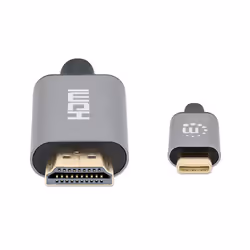 Manhattan 153607 câble vidéo et adaptateur 2 m HDMI Type A (Standard) USB Type-C Noir, Argent - Vue supplémentaire 3